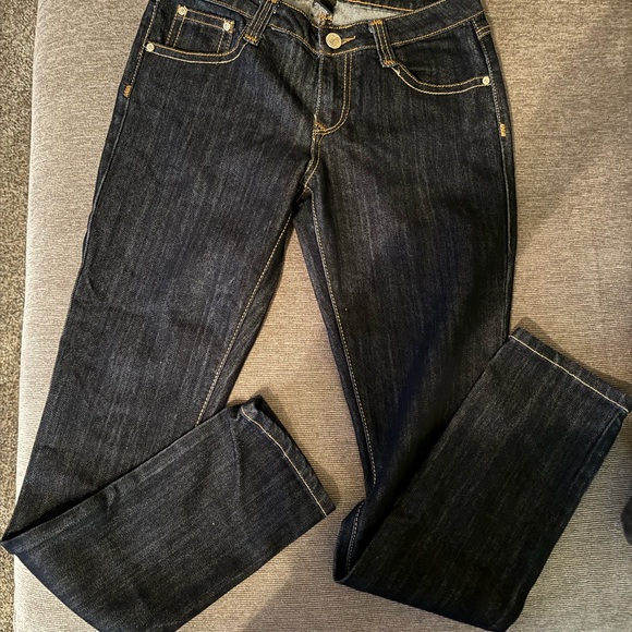 VINTAGE Y2K SOUTHPOLE DARK DENIM EMBROIDERED JEANS - Picture 4 of 8